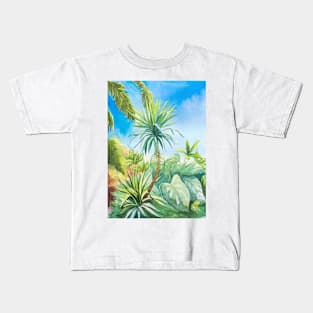 Tropical Palm Tree Art Scene Kids T-Shirt